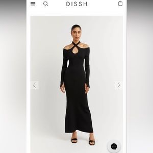 Black knit DISSH maxi dress. Medium. $189 value NWT